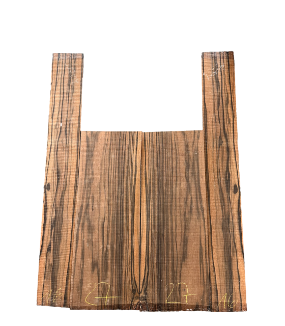 Makassar ebony (Coromandel) back and sides set 27 for acoustic guitar, at least 40 years old,